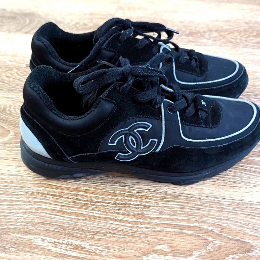 Chanel Nylon Reflective Trainers Sz 43